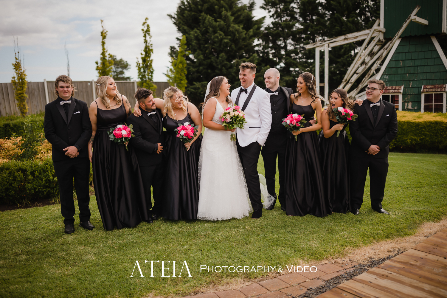 , Ashleigh and Aaron&#8217;s wedding photography at Windmill Gardens captured by ATEIA Photography &#038; Video