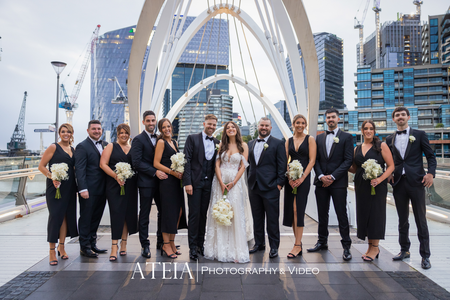 , Cassandra and David&#8217;s wedding at Showtime Events Docklands captured by ATEIA Photography &#038; Video