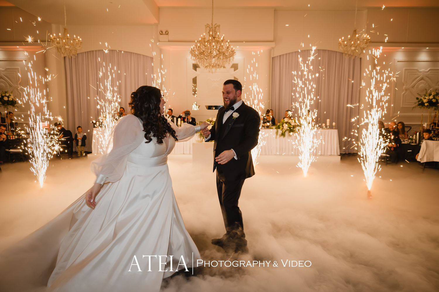 , Gabriella and Sotiris&#8217; wedding photography at Vogue Ballroom captured by ATEIA Photography &#038; Video