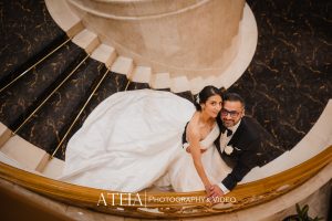 , Caroline and George’s wedding photography at Metropolis Events captured by ATEIA Photography &#038; Video
